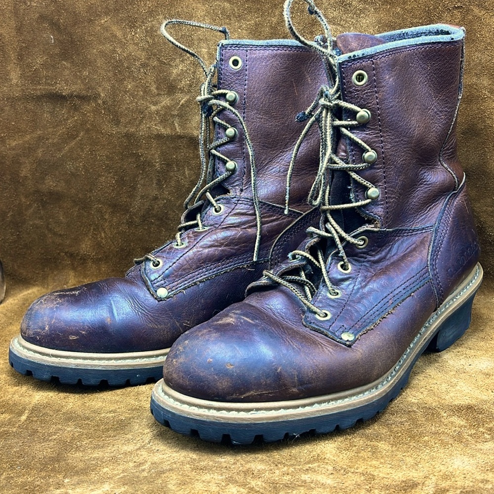 Carolina Brown Leather Logger Boots
